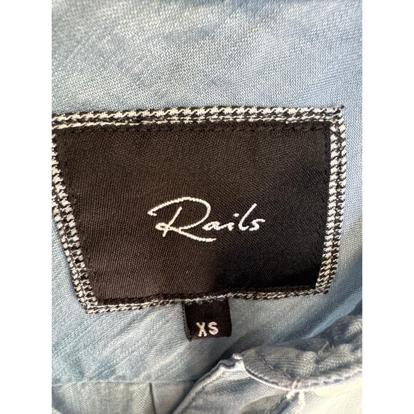 Rails Women’s Blue Chambray Button Down Shirt Long Sleeve Pockets Size XS - Picture 4 of 4